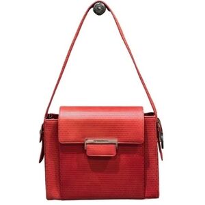 Vintage Yves Saint Laurent Rive Gauche Embossed Leather Structured Shoulder Bag